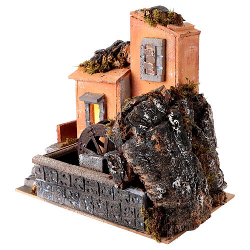 Mulino ad acqua 30x30x20 cm presepe napoletano 2