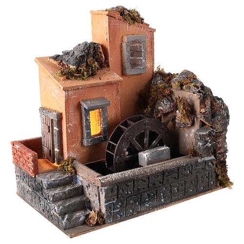 Mulino ad acqua 30x30x20 cm presepe napoletano 3