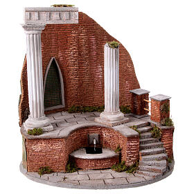 Temple for Nativity Scene setting measuring 6x35x20 cm