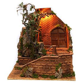 Belén napolitano: Aldea con fuente para belén 40x35x40 cm belén napolitano