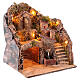 Hamlet for Neapolitan Nativity Scene with fountain and lights 35x30x30 cm s4