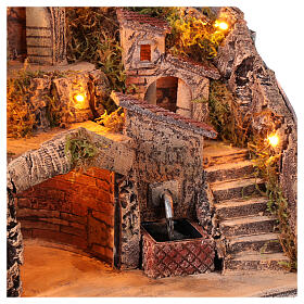 Borgo per presepe con fontana e luci 35x30x30 cm presepe napoletano