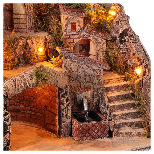 Borgo per presepe con fontana e luci 35x30x30 cm presepe napoletano 2