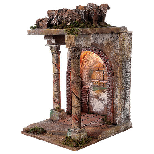 Old temple with pillars for Neapolitan Nativity scene 40x30x35 cm 2