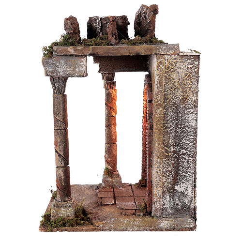 Old temple with pillars for Neapolitan Nativity scene 40x30x35 cm 4