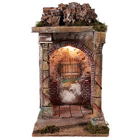 Tempio rustico con colonne 40x30x35 cm presepe napoletano