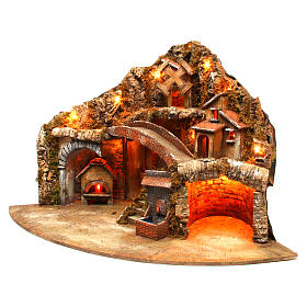 Village crèche napolitaine 50x80x60 cm