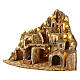Hamlet for Neapolitan Nativity scene with fire, lights, fountain and mill 75x105x80 cm s3