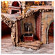 Village for Neapolitan Nativity scene with lights, mill and fire 60x85x60 cm s4