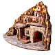 Village for Neapolitan Nativity scene with lights, mill and fire 60x85x60 cm s6