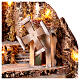 Village for Neapolitan Nativity scene with lights, mill and fire 60x85x60 cm s12