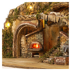 Aldea completa napolitana luces molino fuego 60x85x60 cm