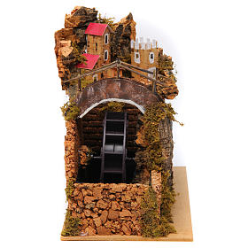 Presépio Napolitano: Moinho de água com ponte presépio napolitano 20x15x20 cm