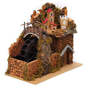 Presépio Napolitano: Moinho de água com ponte presépio napolitano 20x15x20 cm