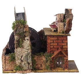 Watermill with water pump for Nativity Scene 22x15x23 cm