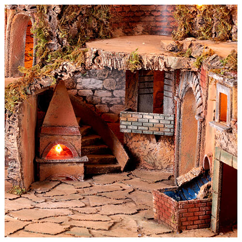 Village setting for Neapolitan Nativity scene 70x85x55 cm 4