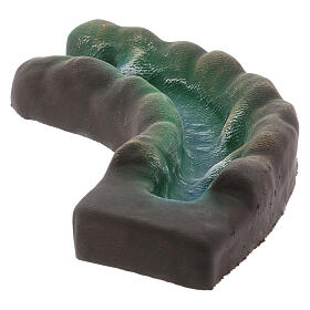 Zakręt rzeczny lewy do szopki, z korka, 5x15x15 cm