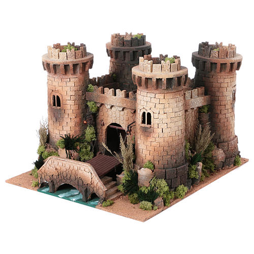 Château avec pont-levis en mouvement 40x50x60 cm 2