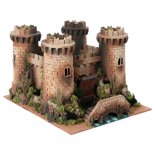 Château avec pont-levis en mouvement 40x50x60 cm 3