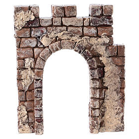 Wall with arch 10x10x2 cm in resin for Nativity Scene