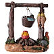 Wood fire with saucepan for Nativity Scene 10x10x5 cm s1