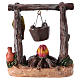 Wood fire with saucepan for Nativity Scene 10x10x5 cm s2