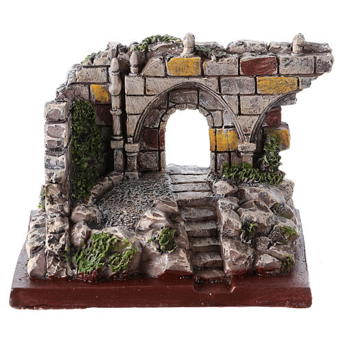 Nativity Scene ruins setting in resin 10x10x10 cm 1