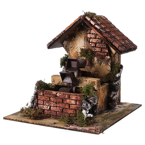 Moinho de água para presépio 21x23x24 cm 2