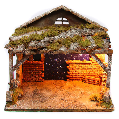 Hut with sky 25x35x25 cm for Neapolitan Nativity Scene 1