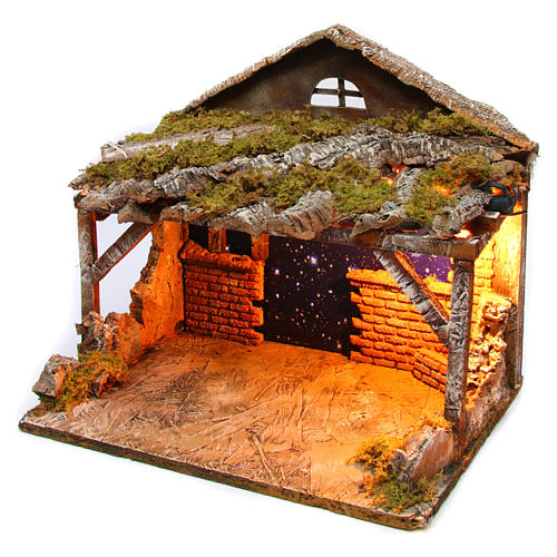 Hut with sky 25x35x25 cm for Neapolitan Nativity Scene 2