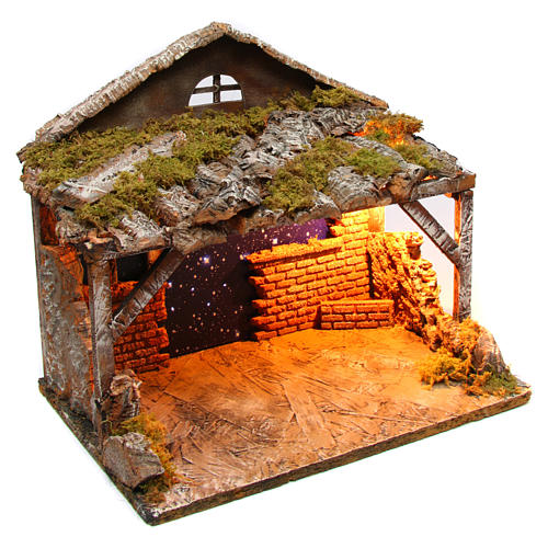 Hut with sky 25x35x25 cm for Neapolitan Nativity Scene 3