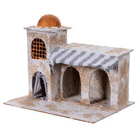Arab house with curtains for Nativity scene 25x30x20 cm