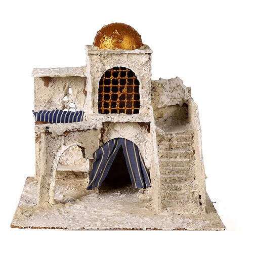 Arab house with stairs and archway for Nativity scene 25x25x20 cm 1