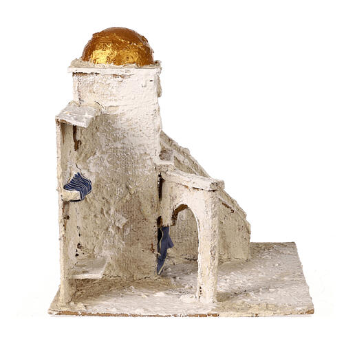 Dom arabski ze schodami i łukiem 25x25x20 cm, szopka z Neapolu 4