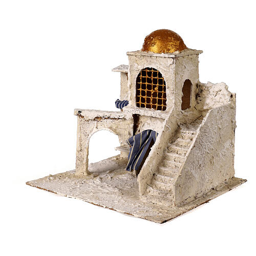 Arabian style house with stairs and archway for Nativity scene 24x25x22 cm 2