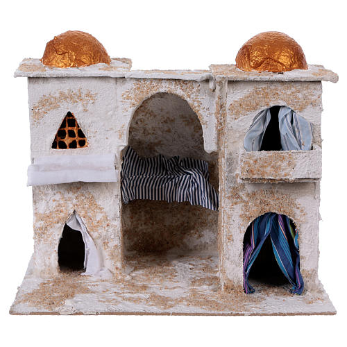 Maison arabe avec deux tours 25x30x20 cm crèche Naples 1