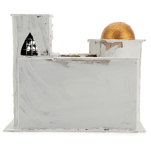 Maison arabe dômes peints en or 30x30x20 cm crèche Naples 4