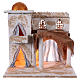Maison arabe avec colonnes tour dôme lumières 35x35x25 cm crèche Naples s1