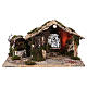 Capanna con fontana e luci 25x45x30 cm presepe Napoli s1