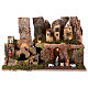 Village setting for Nativity scene with fountain, cave and lights 35x55x40 cm s1