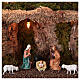 Village setting for Nativity scene with fountain, cave and lights 35x55x40 cm s2