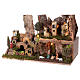 Village setting for Nativity scene with fountain, cave and lights 35x55x40 cm s3