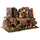 Village setting for Nativity scene with fountain, cave and lights 35x55x40 cm s4