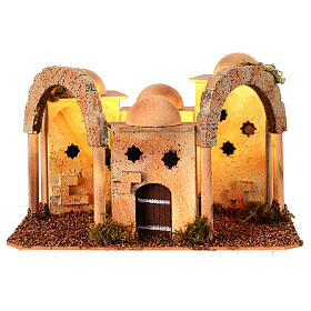 Case arabe in sughero 20x25x10 cm con luce a corrente