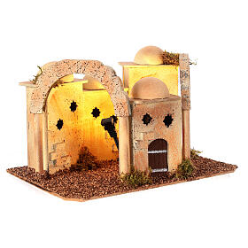 Case arabe in sughero 20x25x10 cm con luce a corrente