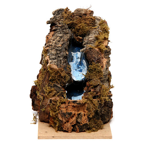 Moss Covered Waterfall with two steps 15x10x10 cm Neapolitan Nativity 1