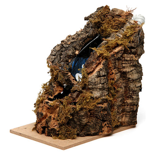 Moss Covered Waterfall with two steps 15x10x10 cm Neapolitan Nativity 2