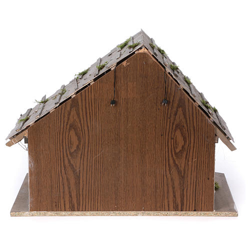 Nativity Stable, Pirk model in wood with light, for 10-13 cm nativity 5