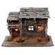 Nativity scene stable in wood, Luhe model, with lights and fire for 14-15 cm Nativity scene s1
