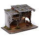 Nativity scene stable in wood, Luhe model, with lights and fire for 14-15 cm Nativity scene s3
